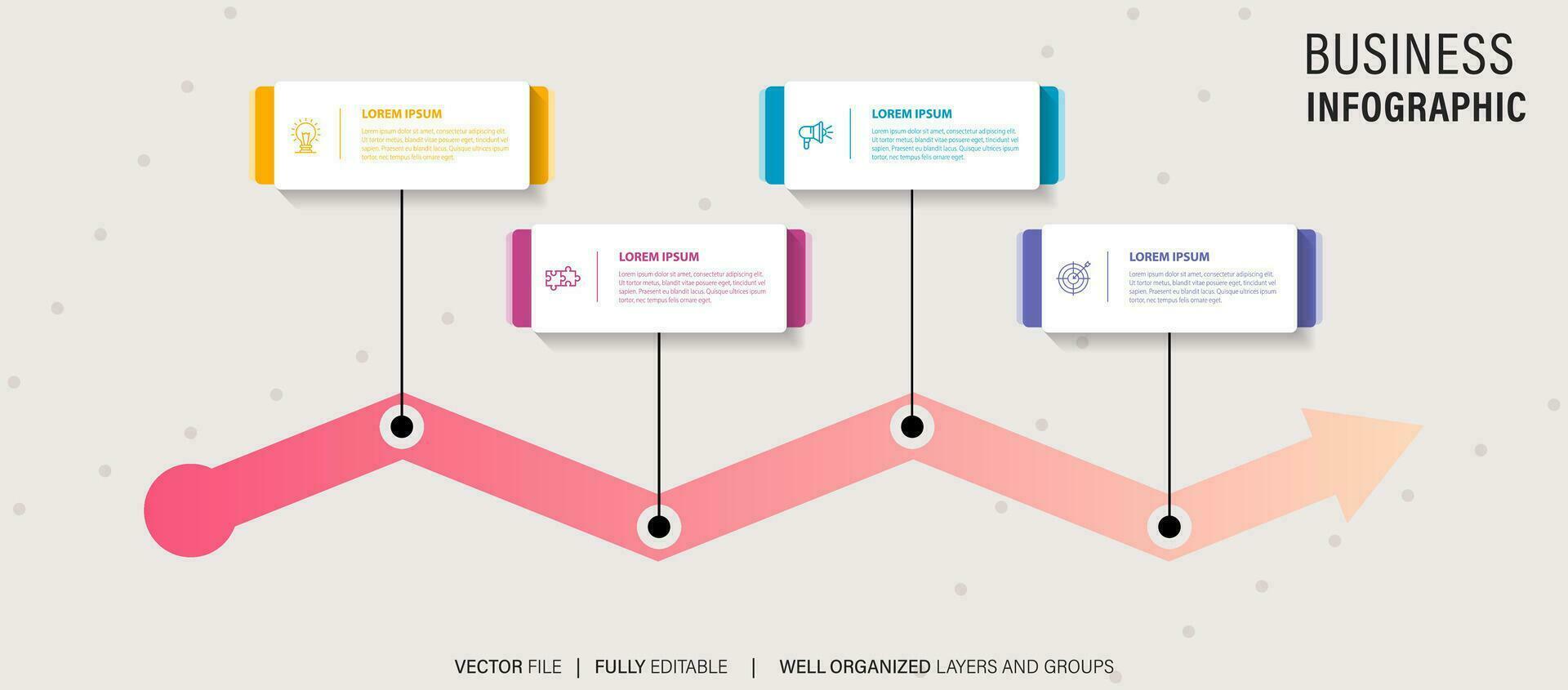 o negócio Linha do tempo fluxo de trabalho infográficos. corporativo Milestones gráfico elementos. companhia apresentação deslizar modelo com ano períodos. moderno vetor história Tempo linha Projeto.