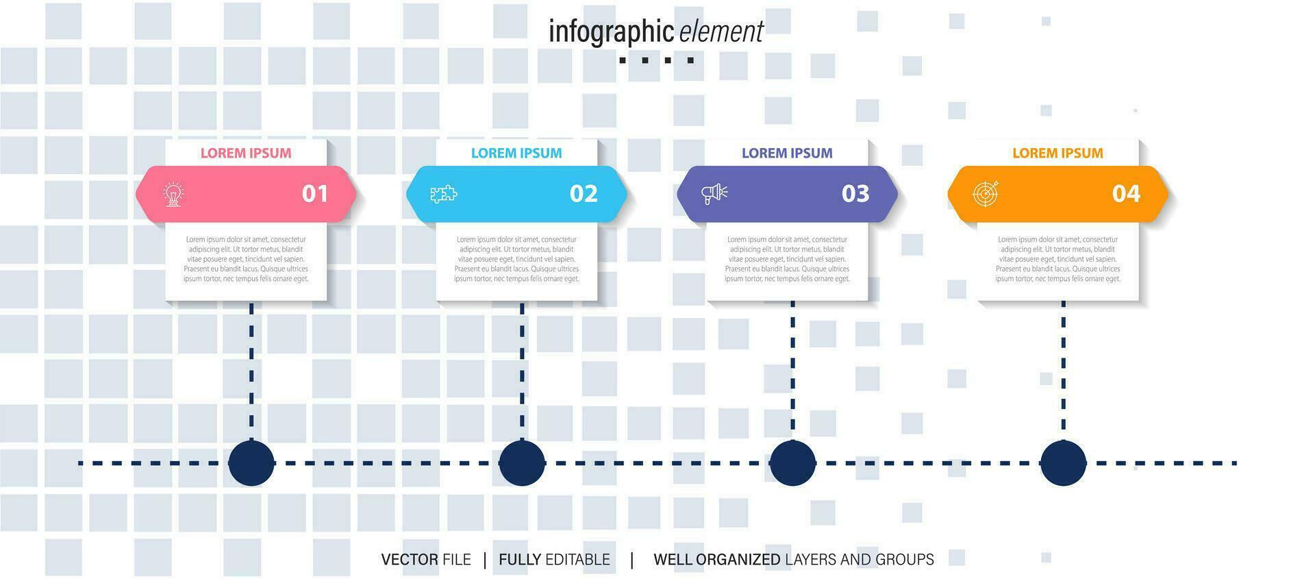 moderno plano Linha do tempo com colorida infográfico modelos ícones vetor