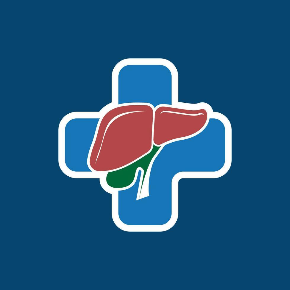 fígado médico logotipo vetor modelo ilustração