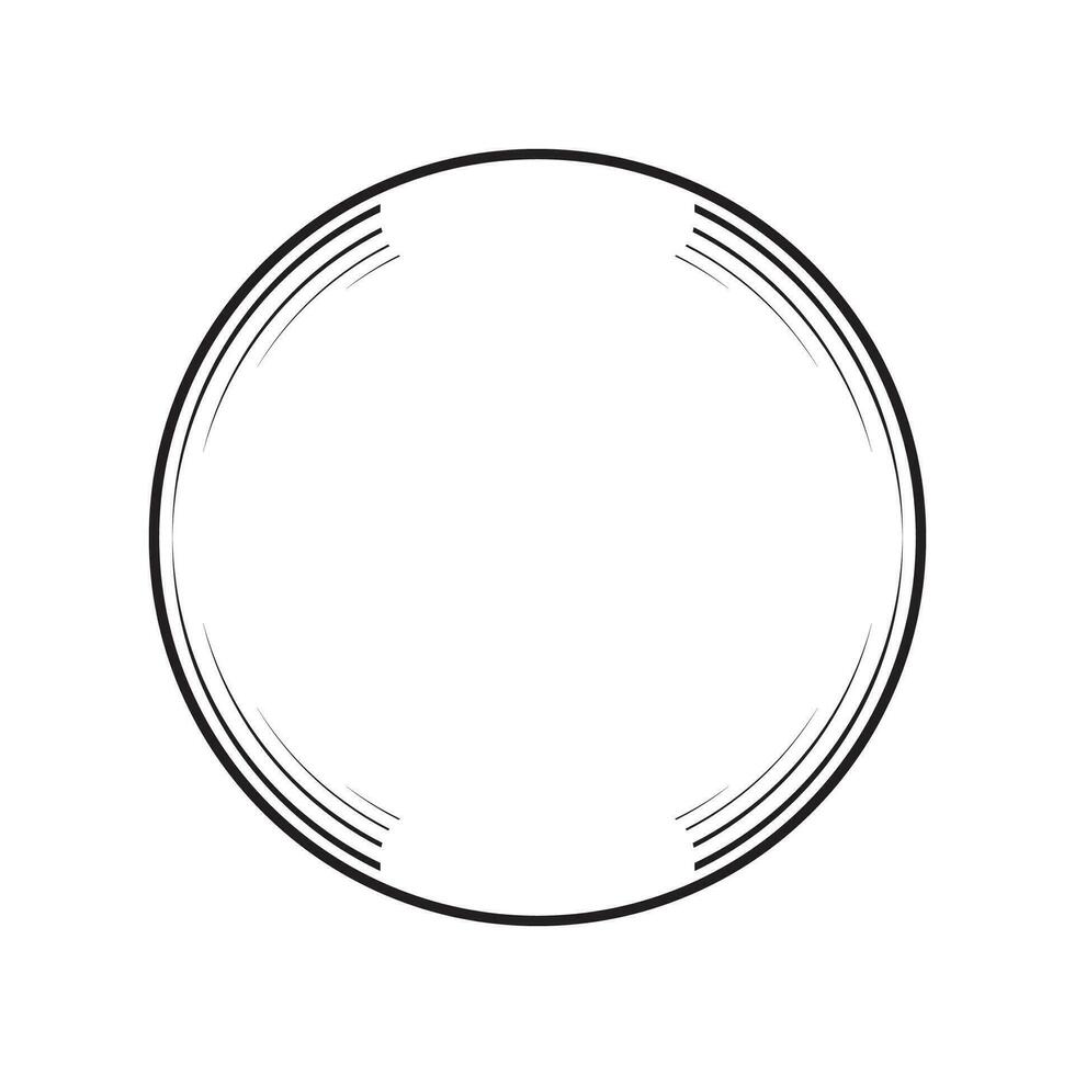 círculo quadro, Armação com linha estilo ilustração vetor