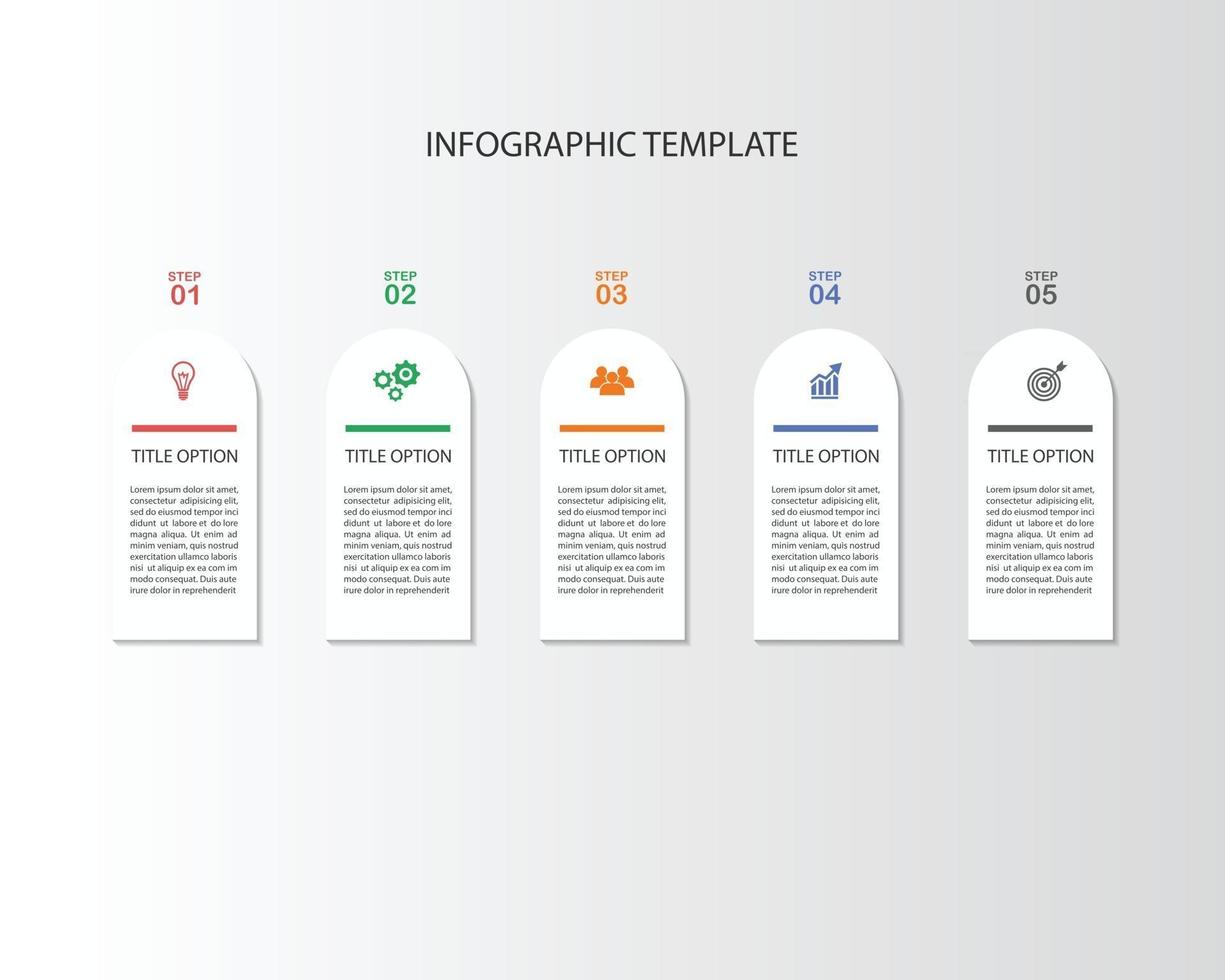 infográfico modelo de design em 5 opções vetor