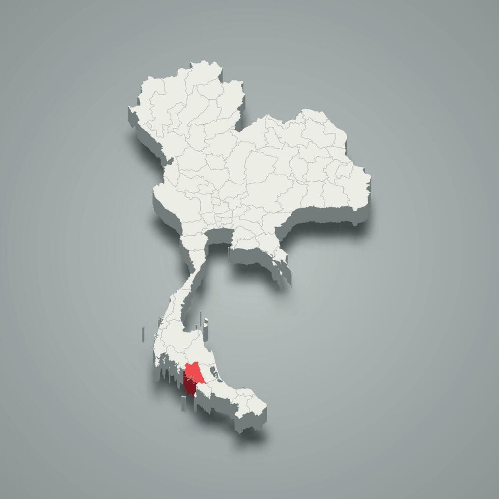 trang província localização Tailândia 3d mapa vetor