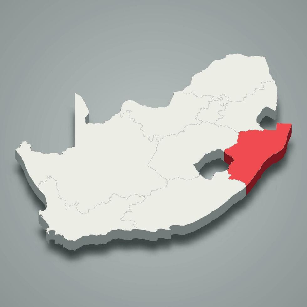 Estado localização dentro sul África 3d imap vetor