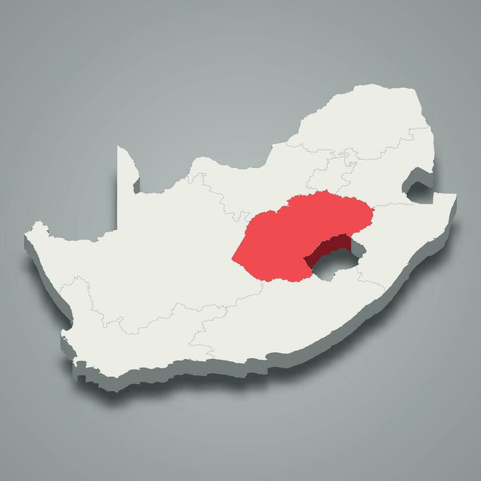 Estado localização dentro sul África 3d imap vetor