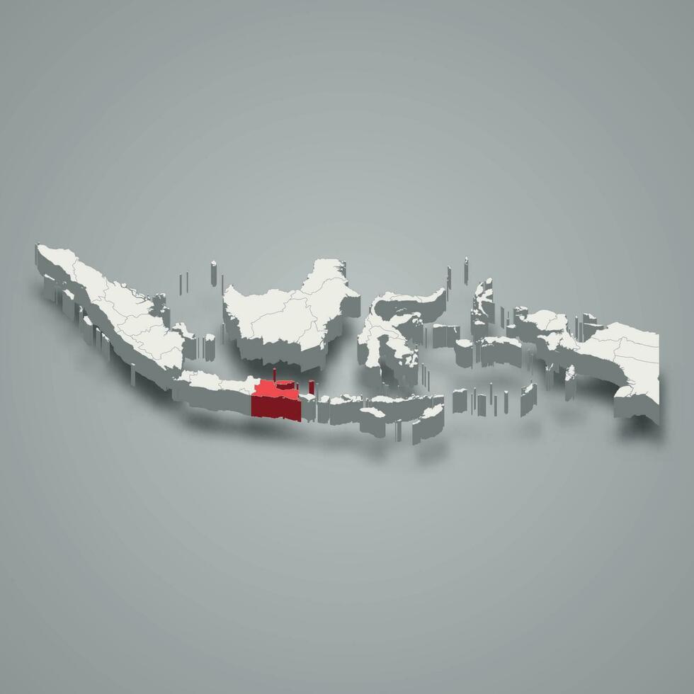 leste Java província localização Indonésia 3d mapa vetor