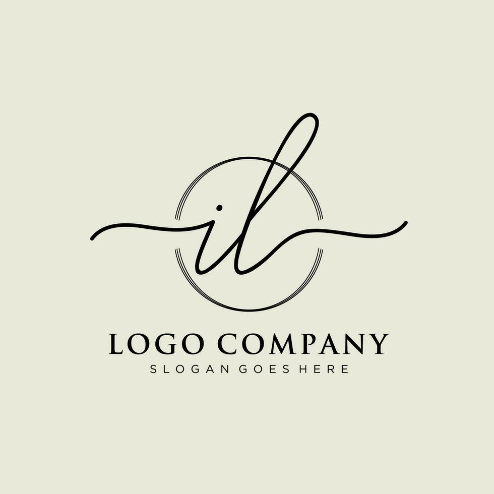 inicial il feminino logotipo coleções modelo. caligrafia logotipo do inicial assinatura, casamento, moda, joalheria, butique, floral e botânico com criativo modelo para qualquer companhia ou negócios. vetor