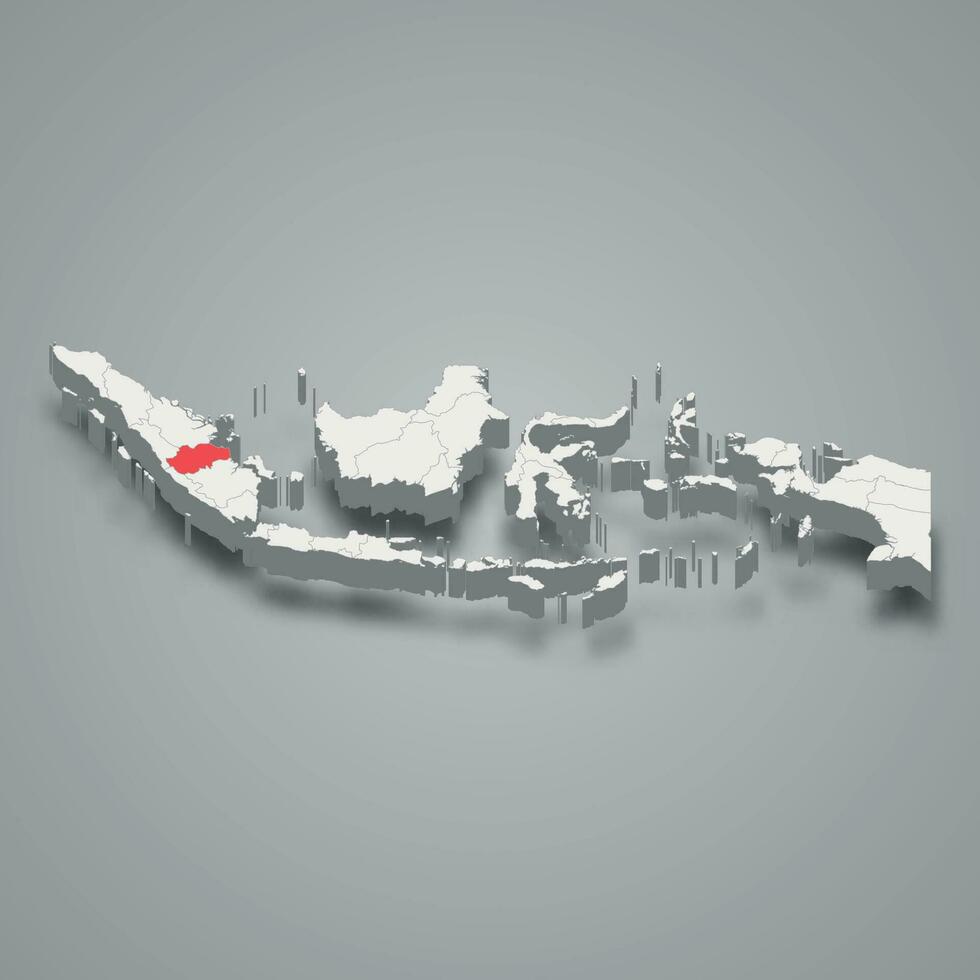 jambi província localização Indonésia 3d mapa vetor