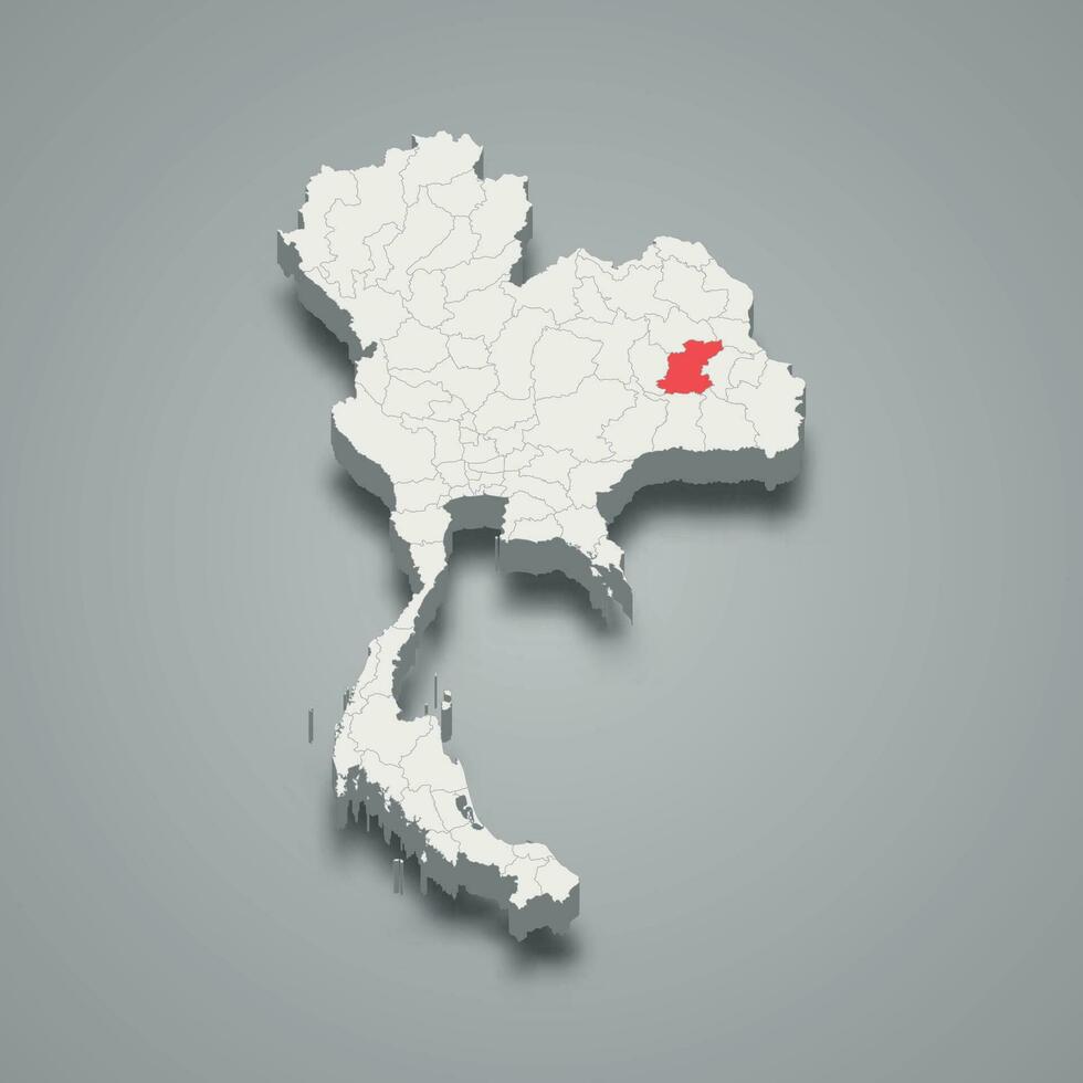 roi et província localização Tailândia 3d mapa vetor
