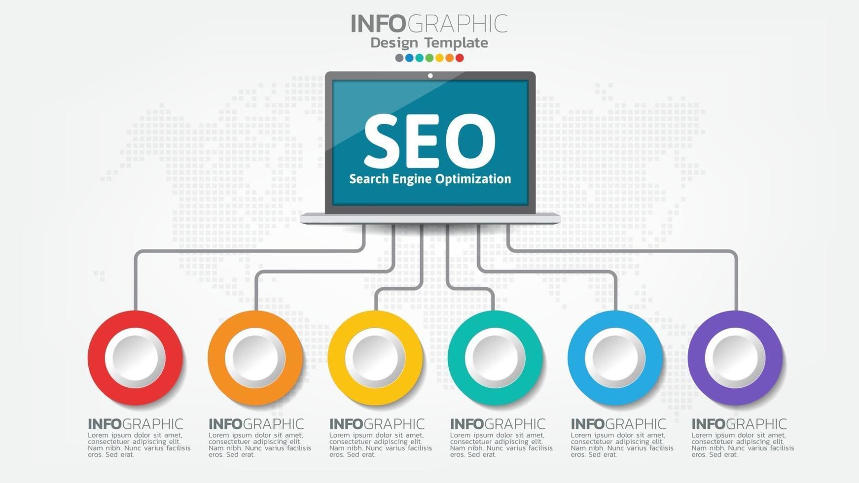ícone da web seo search engine optimization banner para negócios e marketing vetor