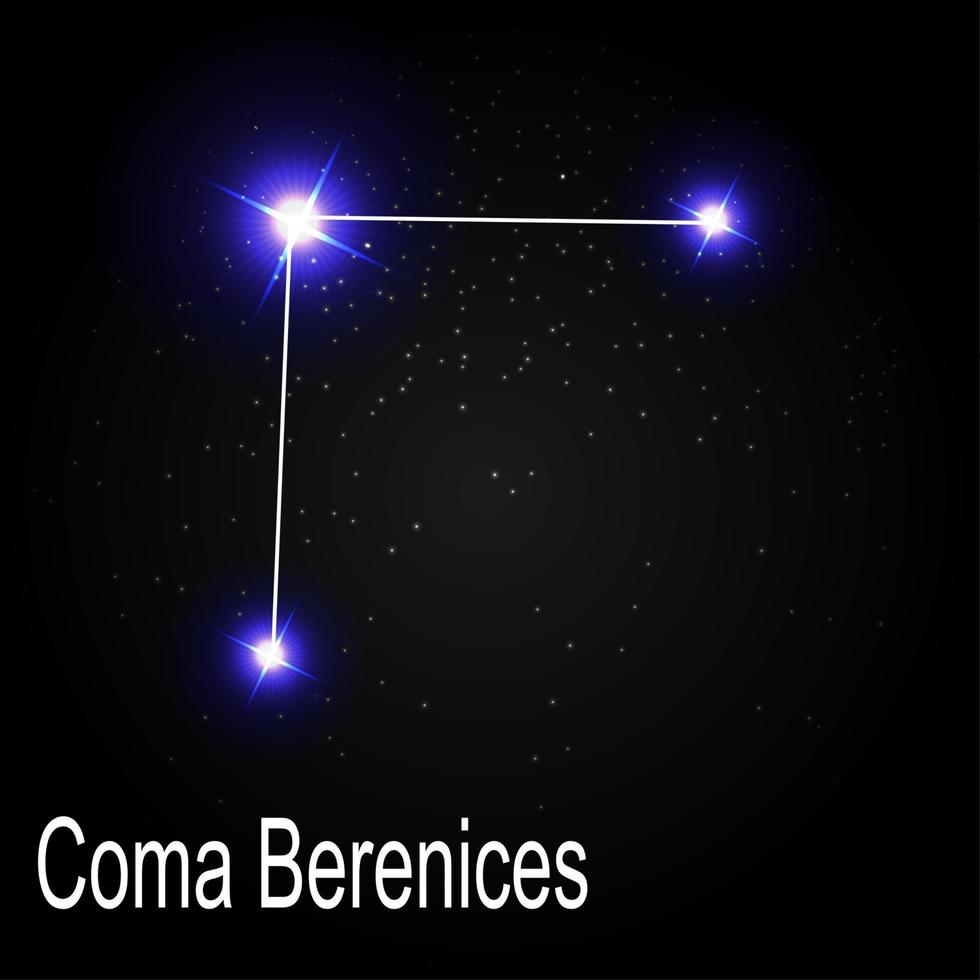 ilustração vetorial coma berenices com lindas estrelas brilhantes no fundo do céu cósmico vetor