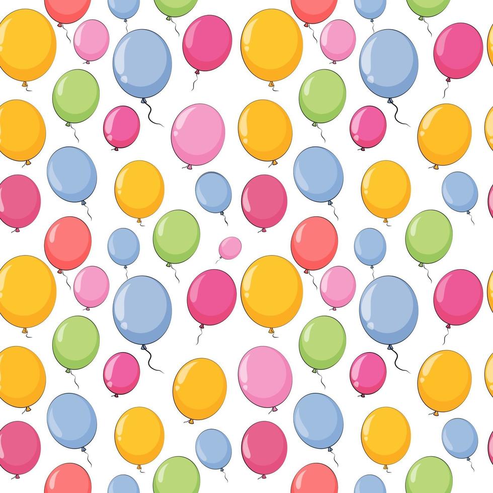 cor brilhante balões seamles padrão fundo ilustração vetorial vetor