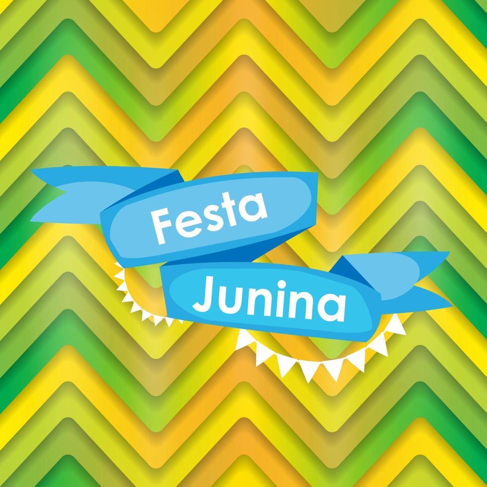 fundo de férias festa junina. festa tradicional do festival de junho do brasil. feriado de verão. ilustração vetorial com fita e bandeiras vetor