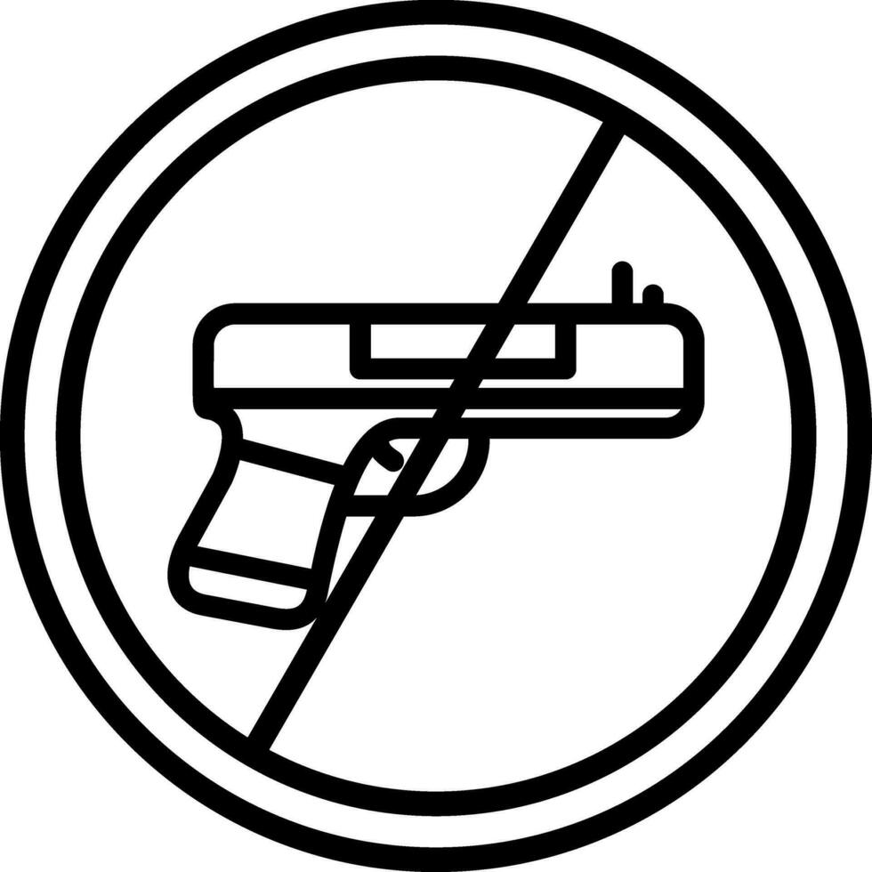 sem design de ícone de vetor de armas