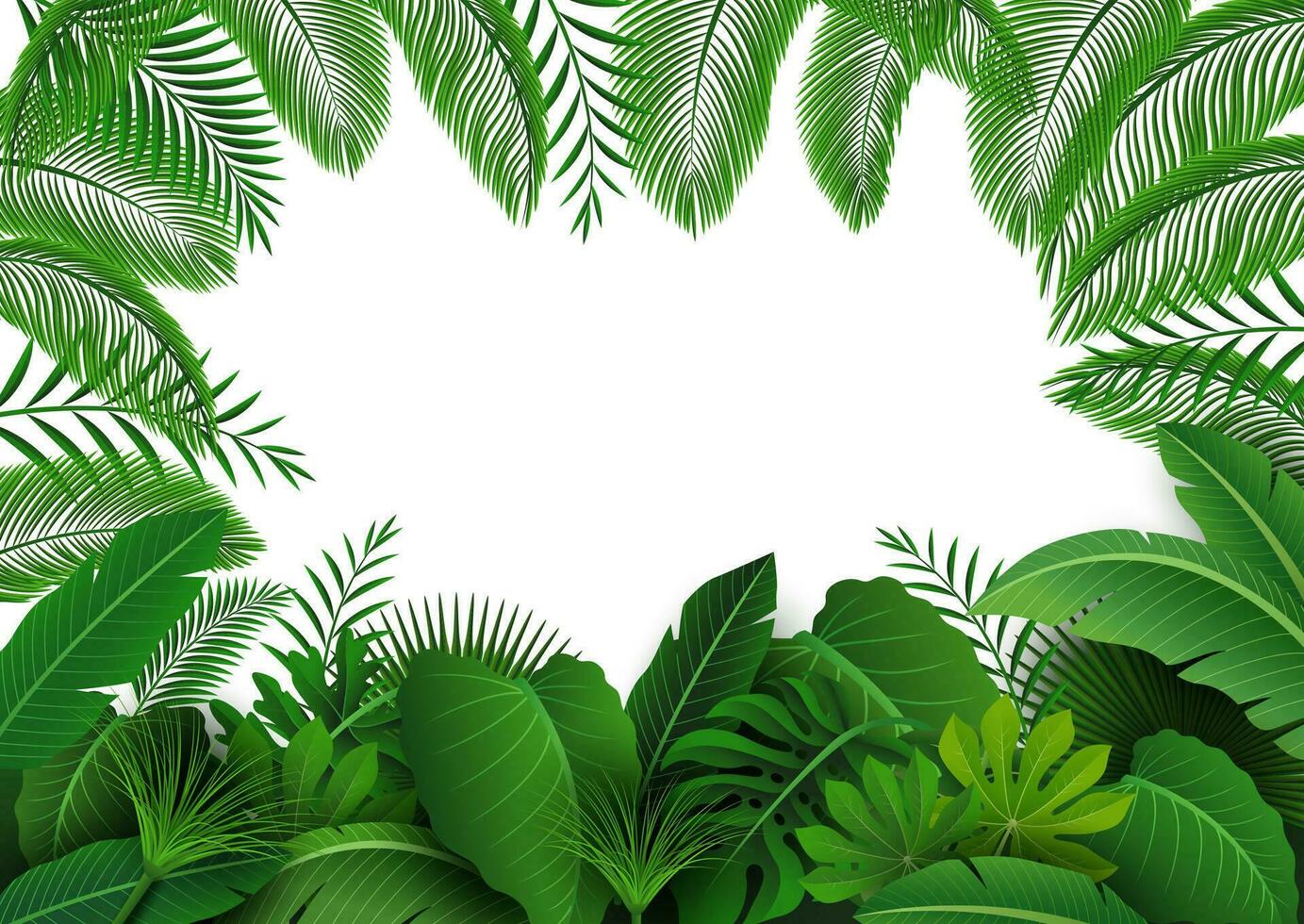 fundo do tropical folhas. adequado para natureza conceito, férias, e verão feriado, vetor ilustração