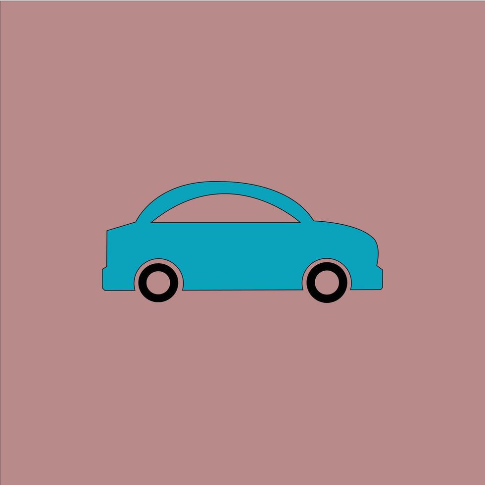 plano azul carro ícone desenho animado estilo vetor