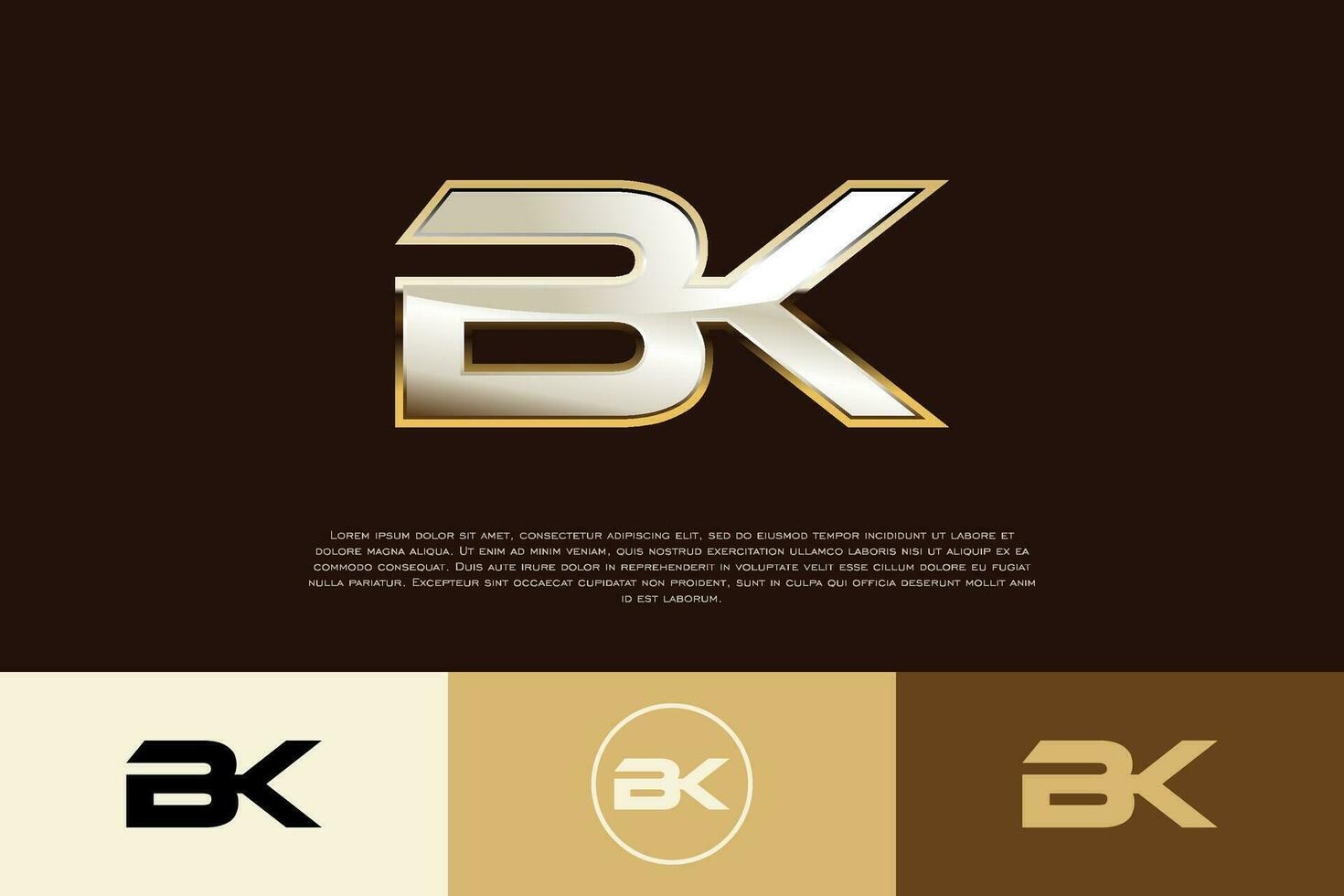 bk inicial moderno exclusivo logotipo emblema modelo para o negócio vetor