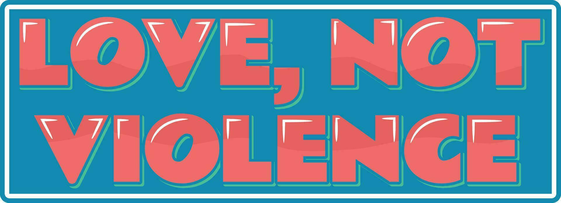 amor não violência vetor letras