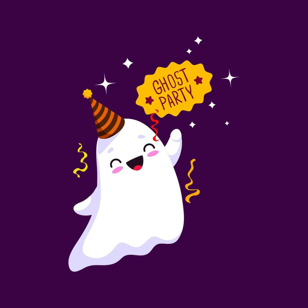 desenho animado dia das Bruxas kawaii fantasma comemora festa vetor