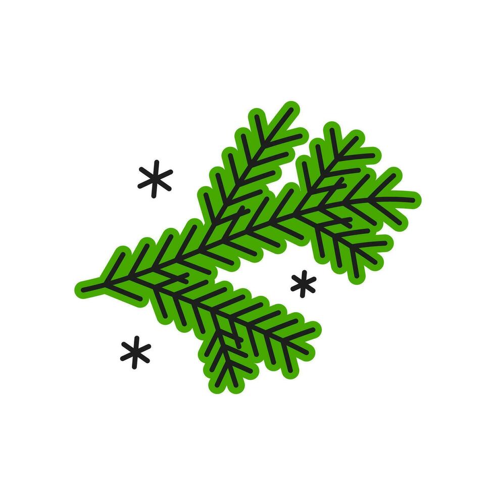 sempre-verde pinho árvore verde ramo Natal ícone vetor