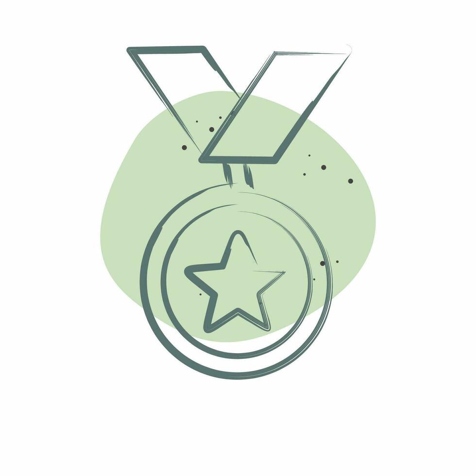 ícone medalha. relacionado para prêmio símbolo. cor local estilo. simples Projeto editável. simples ilustração vetor