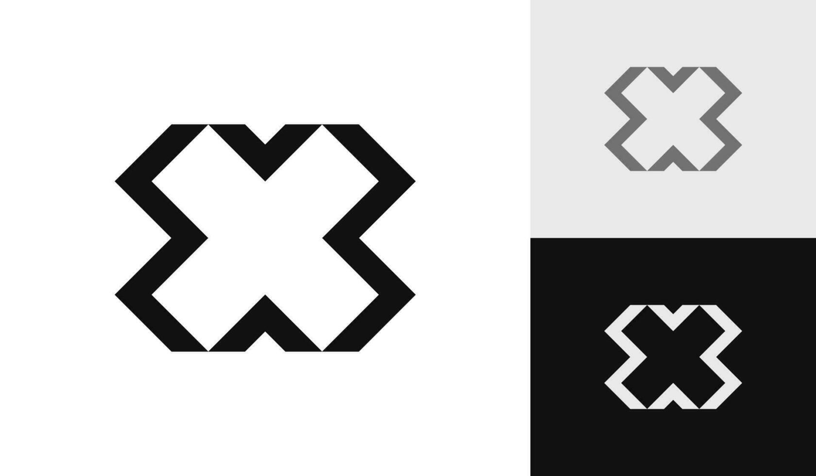 simples carta x inicial monograma logotipo Projeto vetor