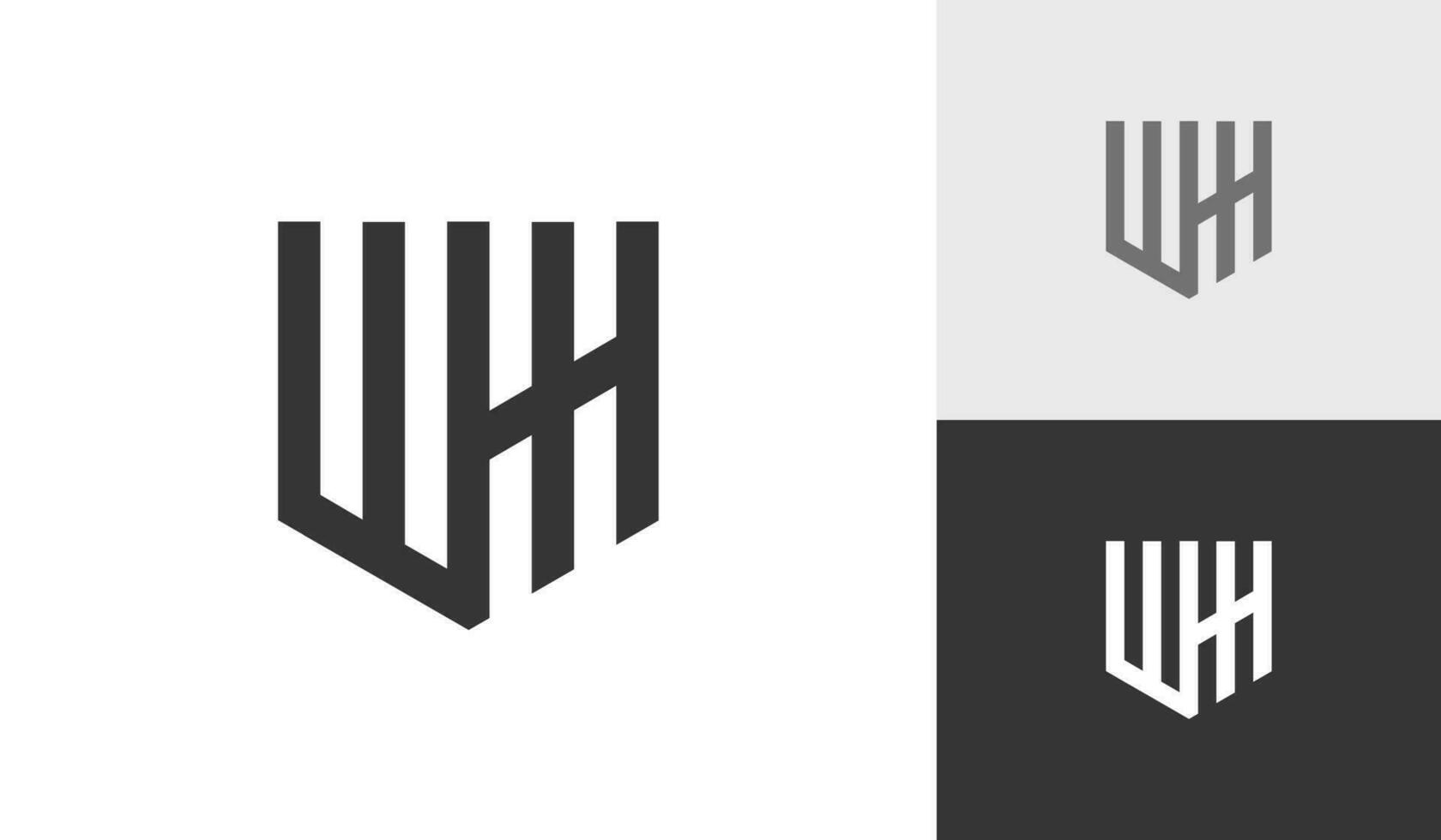 carta wh inicial monograma logotipo Projeto vetor