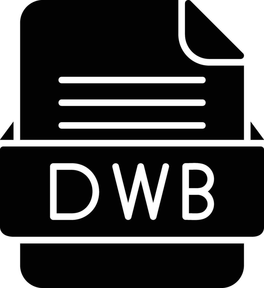 dwb Arquivo formato linha ícone vetor