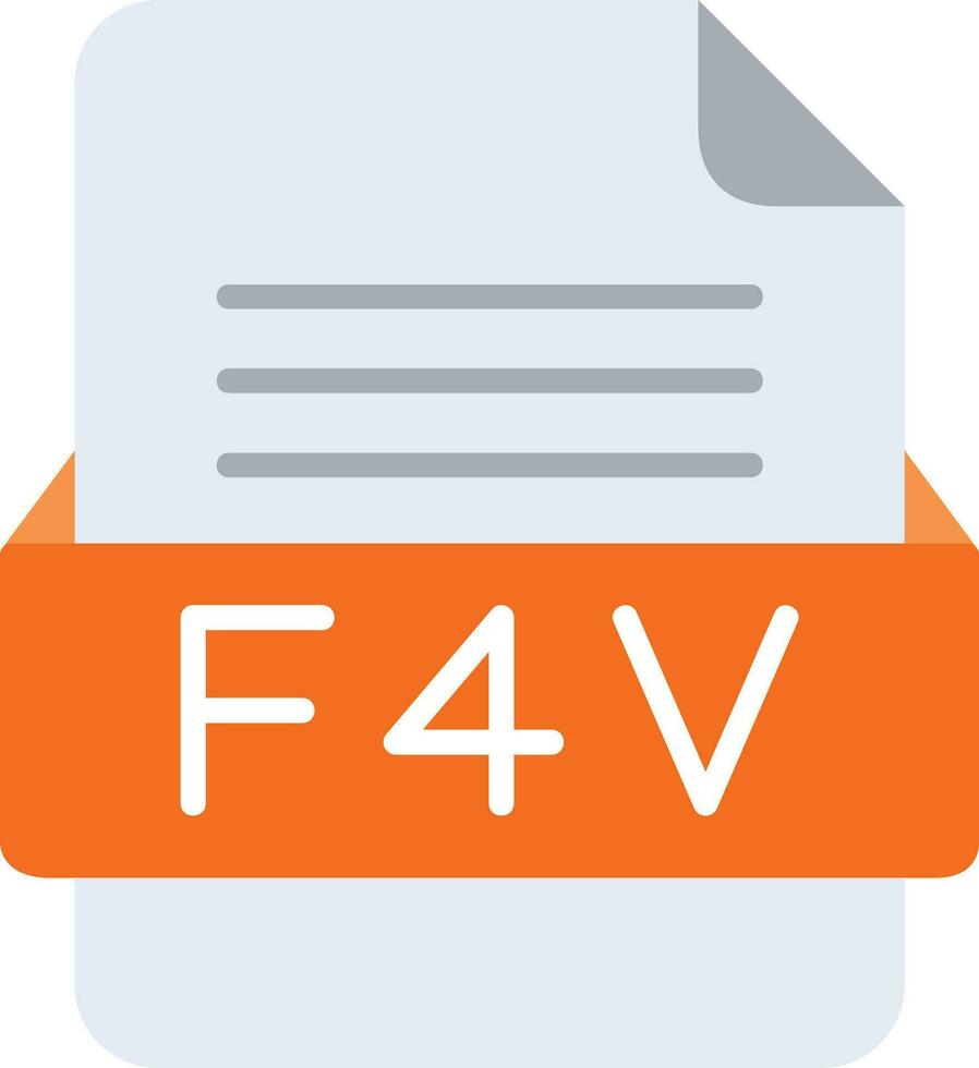 f4v Arquivo formato linha ícone vetor