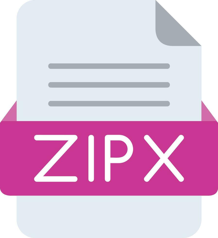 zipx Arquivo formato linha ícone vetor