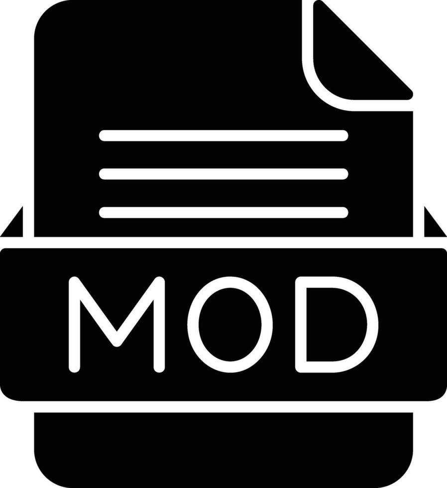 mod Arquivo formato linha ícone vetor
