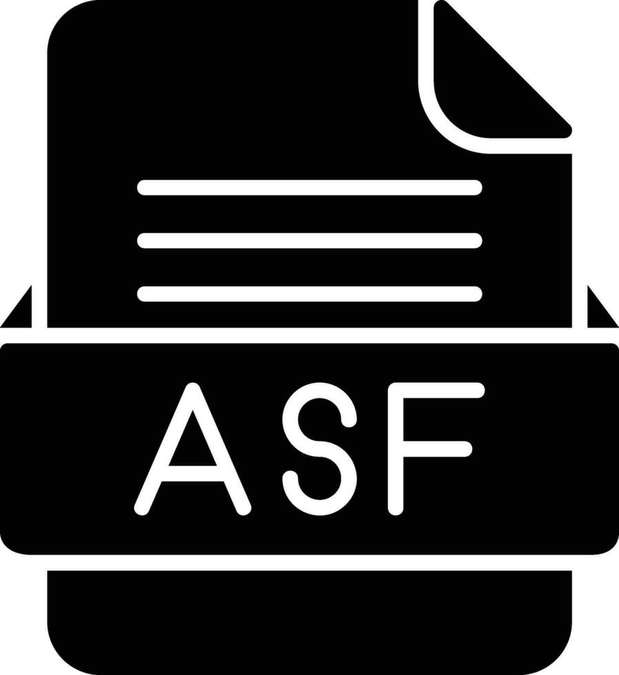 asf Arquivo formato linha ícone vetor