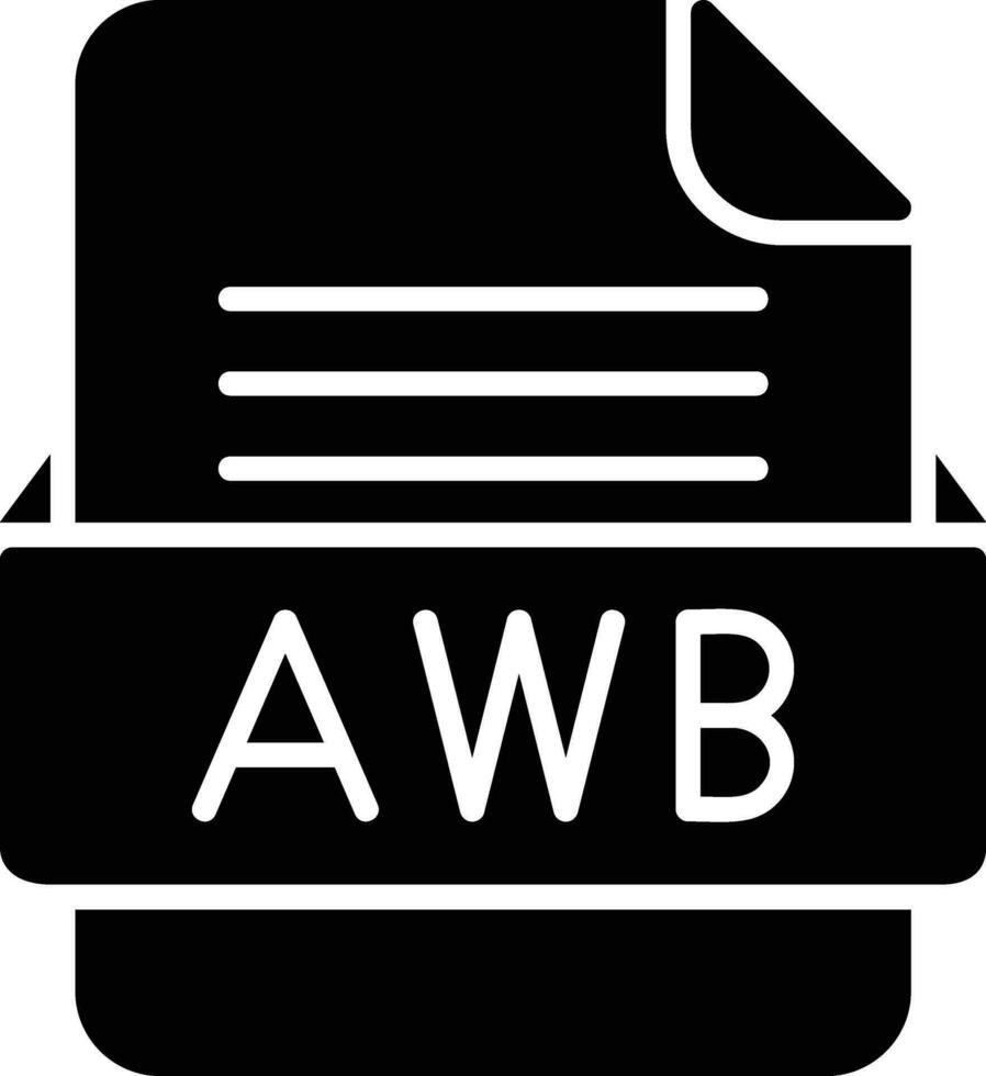 awb Arquivo formato linha ícone vetor