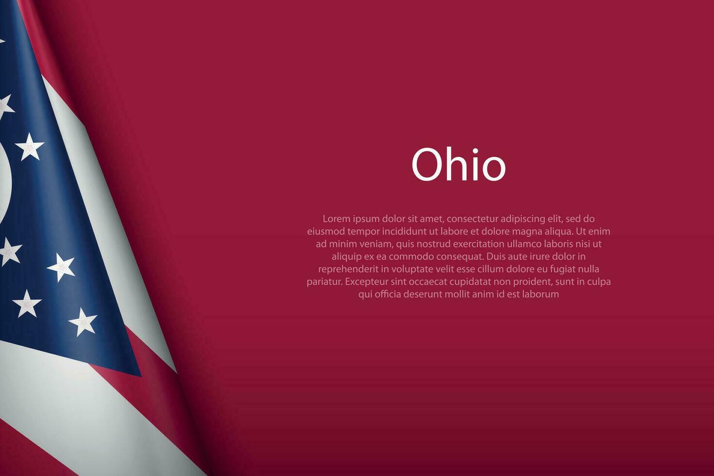 bandeira ohio, Estado do Unidos estados, isolado em fundo com copyspace vetor