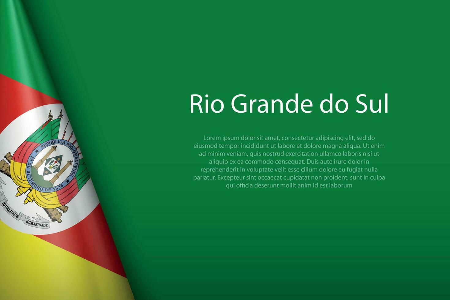 bandeira rio grande Faz sul, Estado do brasil, isolado em fundo com copyspace vetor