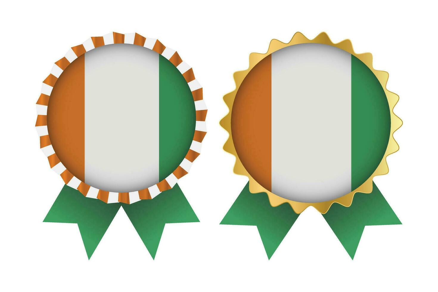 vetor medalha conjunto desenhos do cote d ivoire modelo