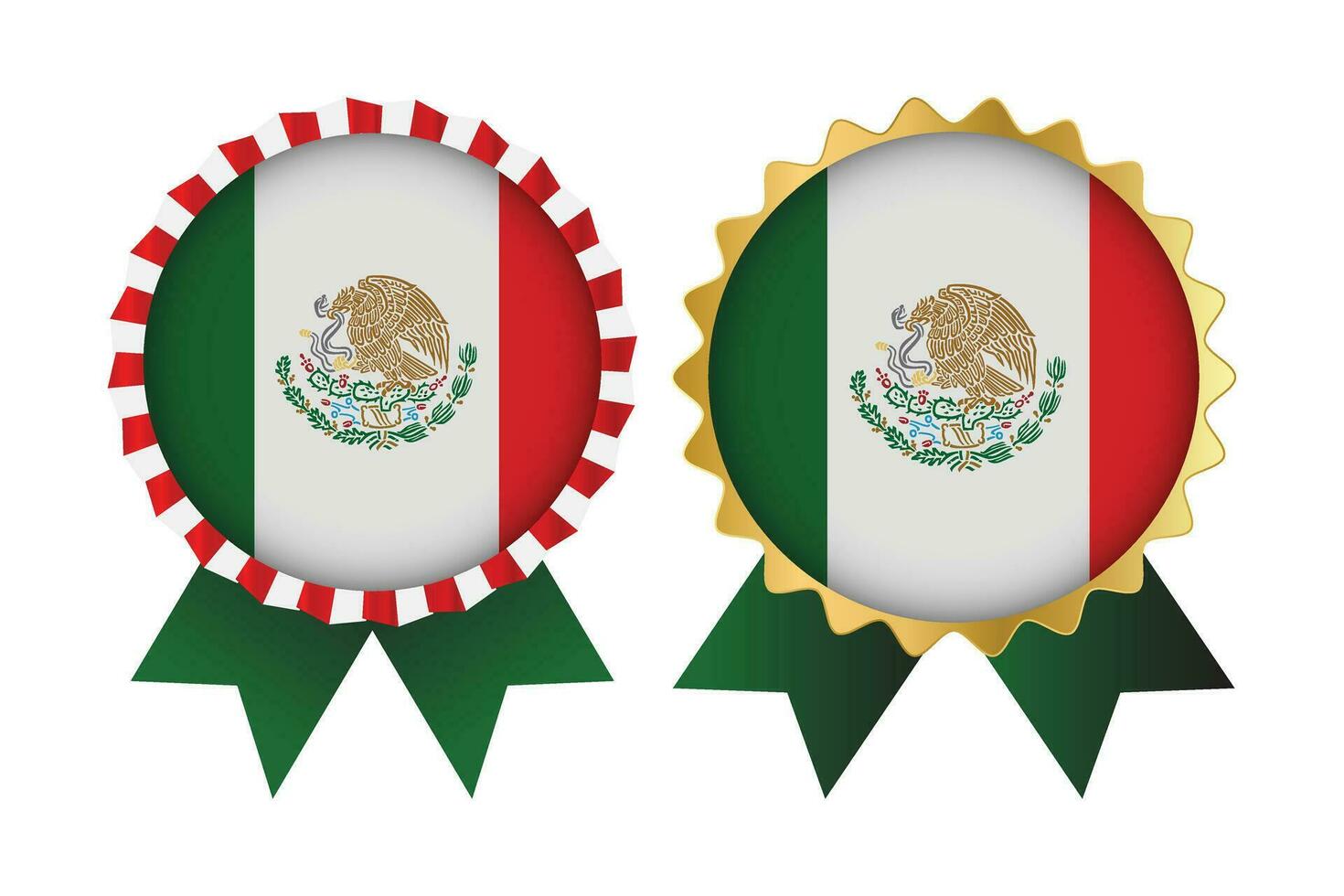 vetor medalha conjunto desenhos do México modelo