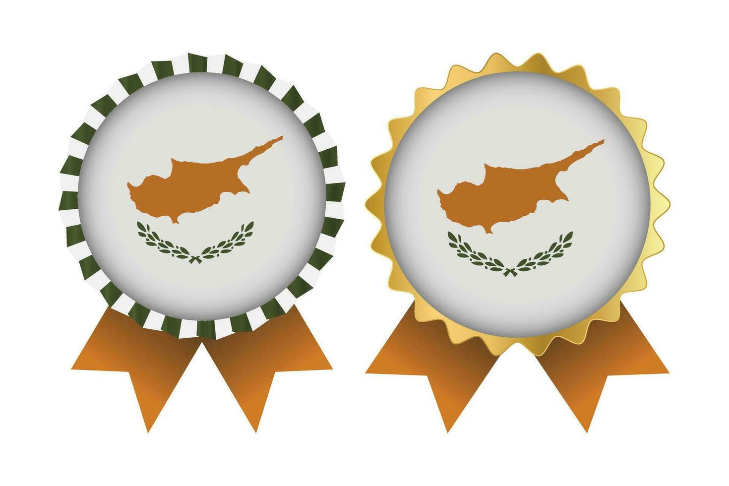vetor medalha conjunto desenhos do Chipre modelo
