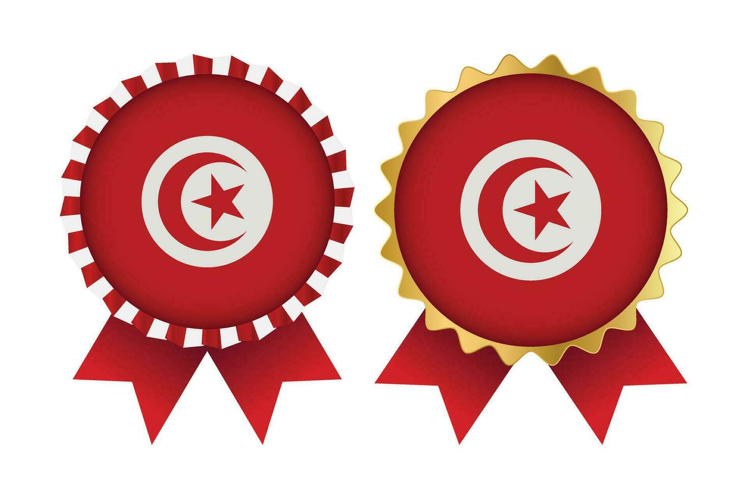 vetor medalha conjunto desenhos do Tunísia modelo