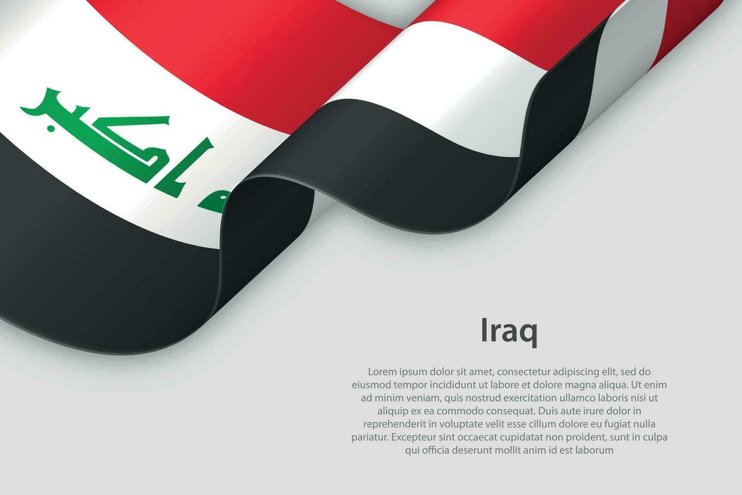 3d fita com nacional bandeira Iraque isolado em branco fundo vetor
