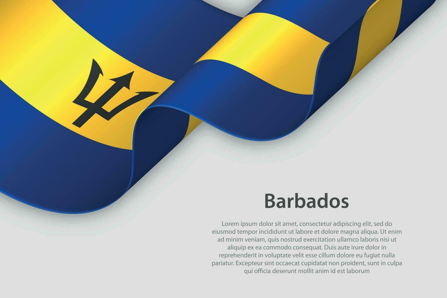 3d fita com nacional bandeira barbados isolado em branco fundo vetor