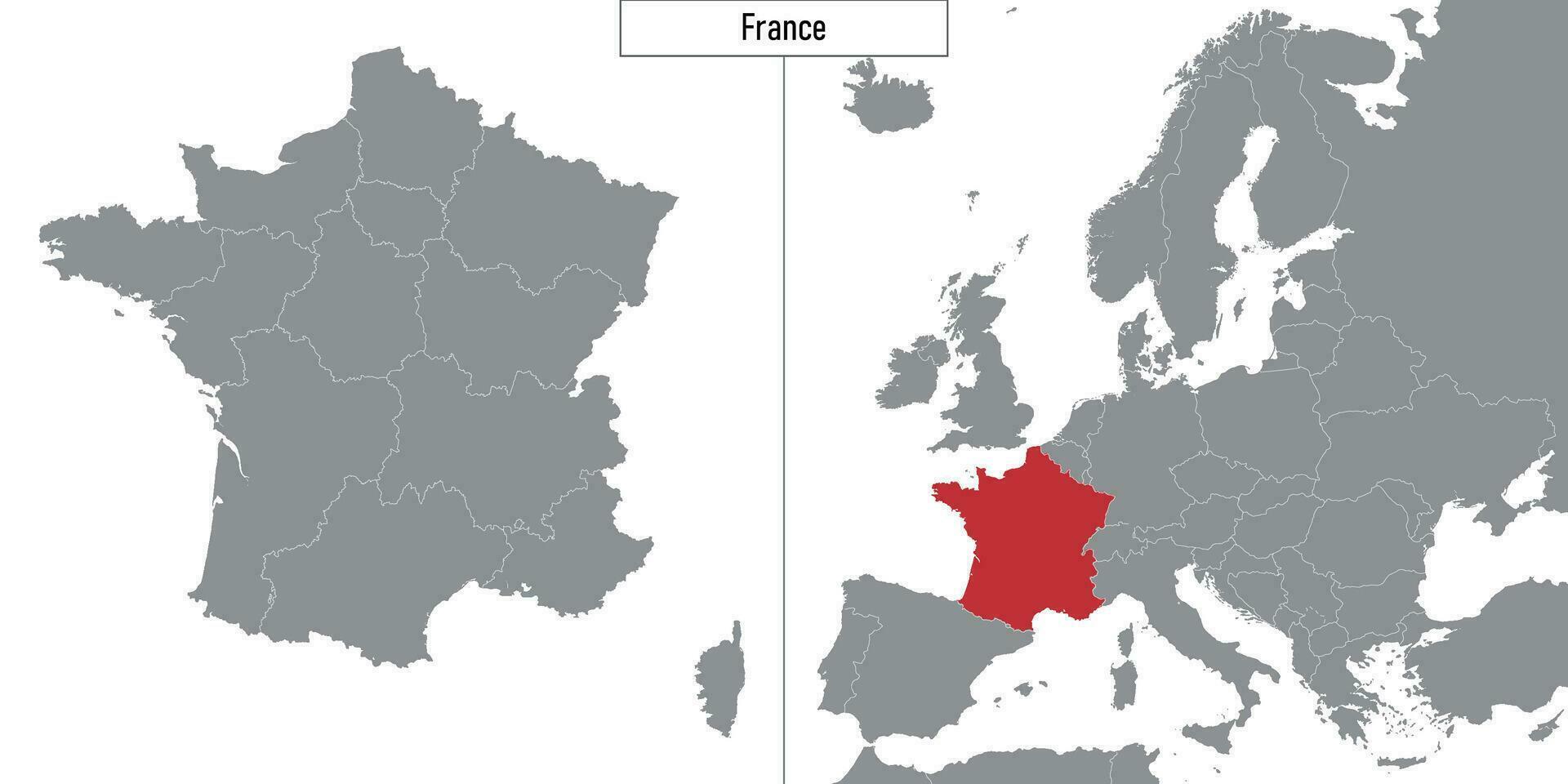 mapa do França e localização em Europa mapa vetor