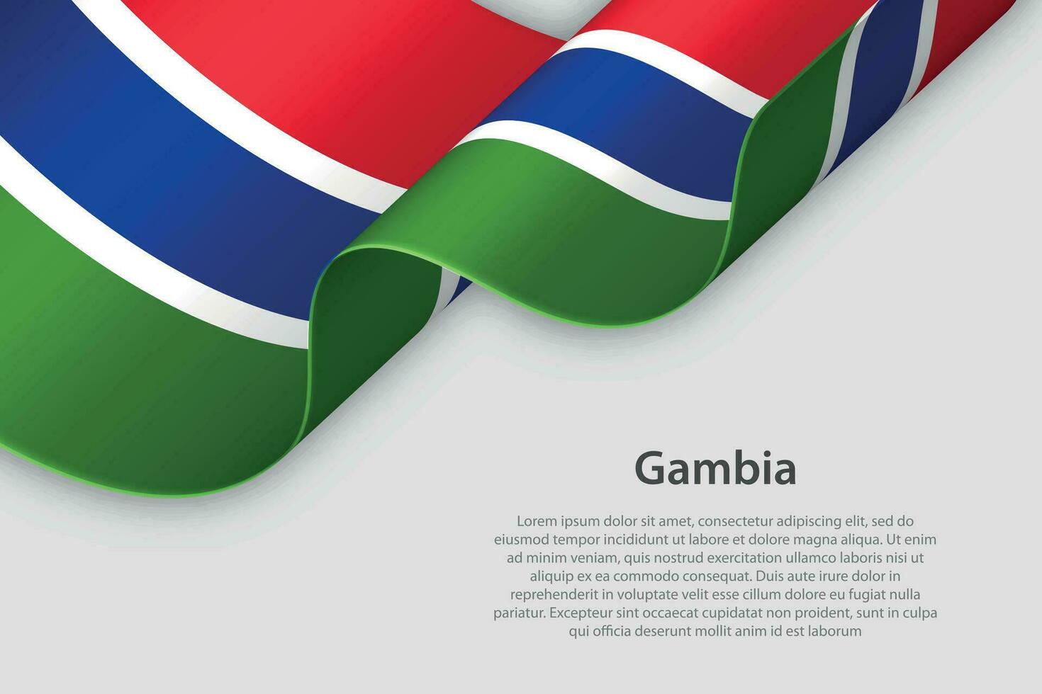 3d fita com nacional bandeira Gâmbia isolado em branco fundo vetor