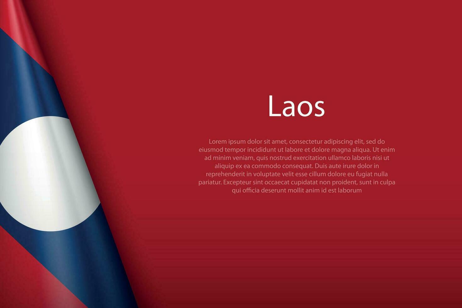 nacional bandeira Laos isolado em fundo com copyspace vetor