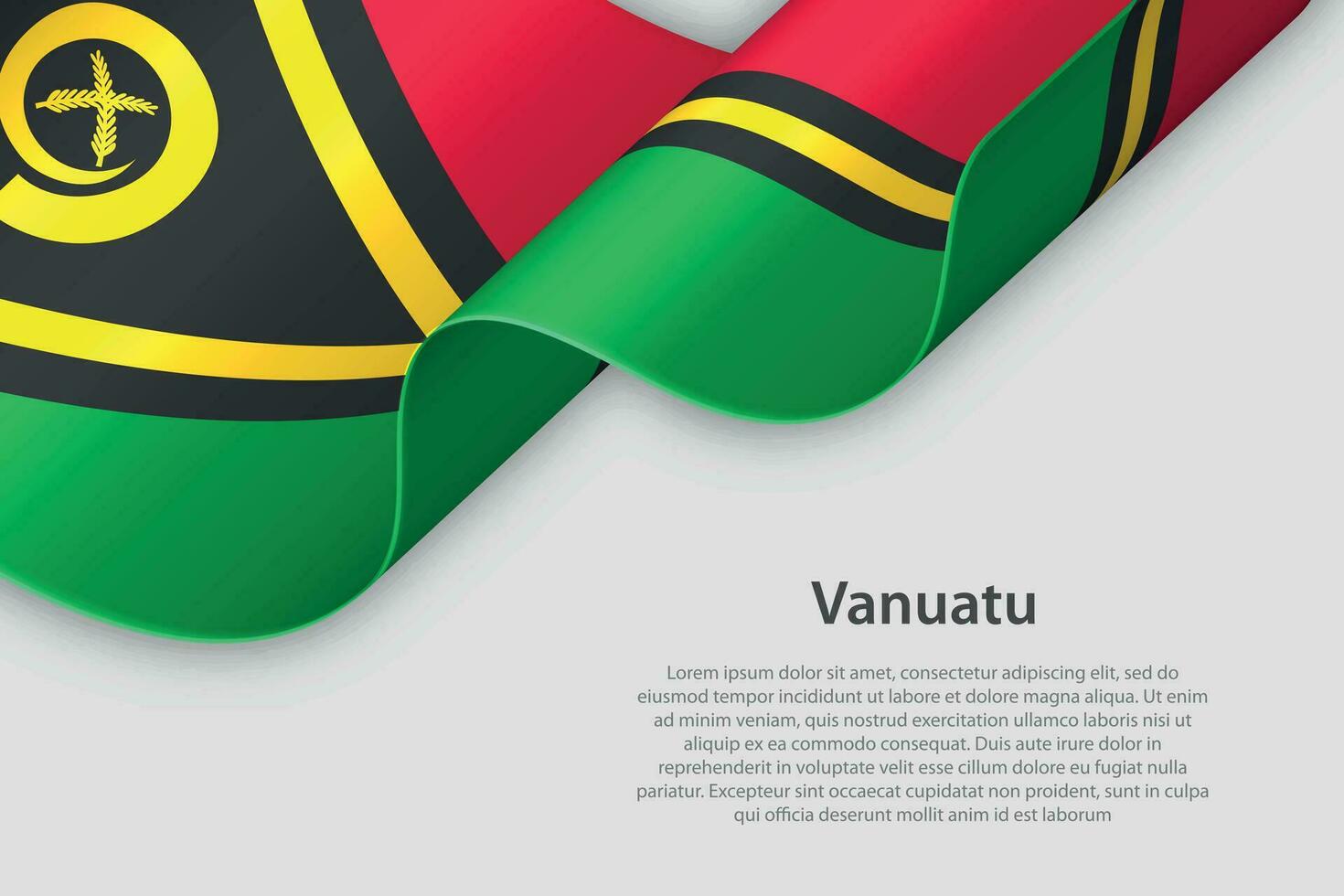 3d fita com nacional bandeira vanuatu isolado em branco fundo vetor
