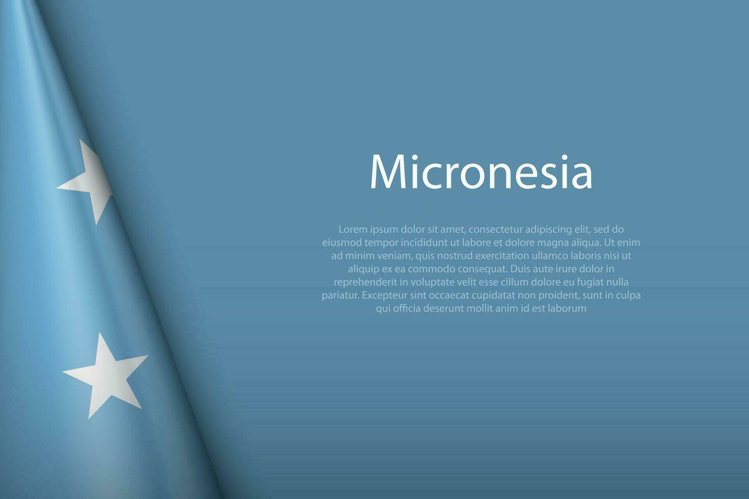 nacional bandeira Micronésia isolado em fundo com copyspace vetor
