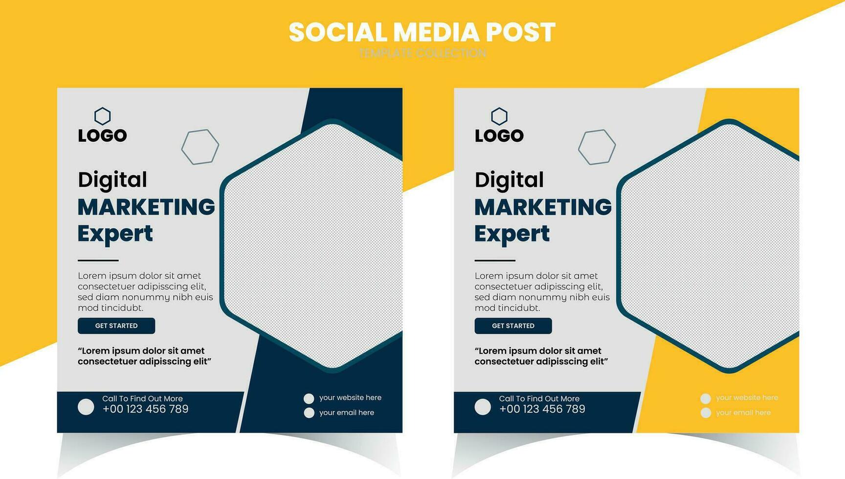 modelo de postagem de mídia social de marketing digital vetor