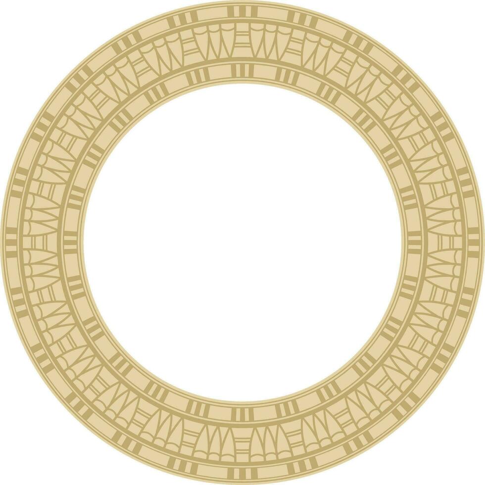 vetor dourado volta egípcio ornamento. sem fim círculo, anel do antigo Egito. geométrico africano quadro, Armação