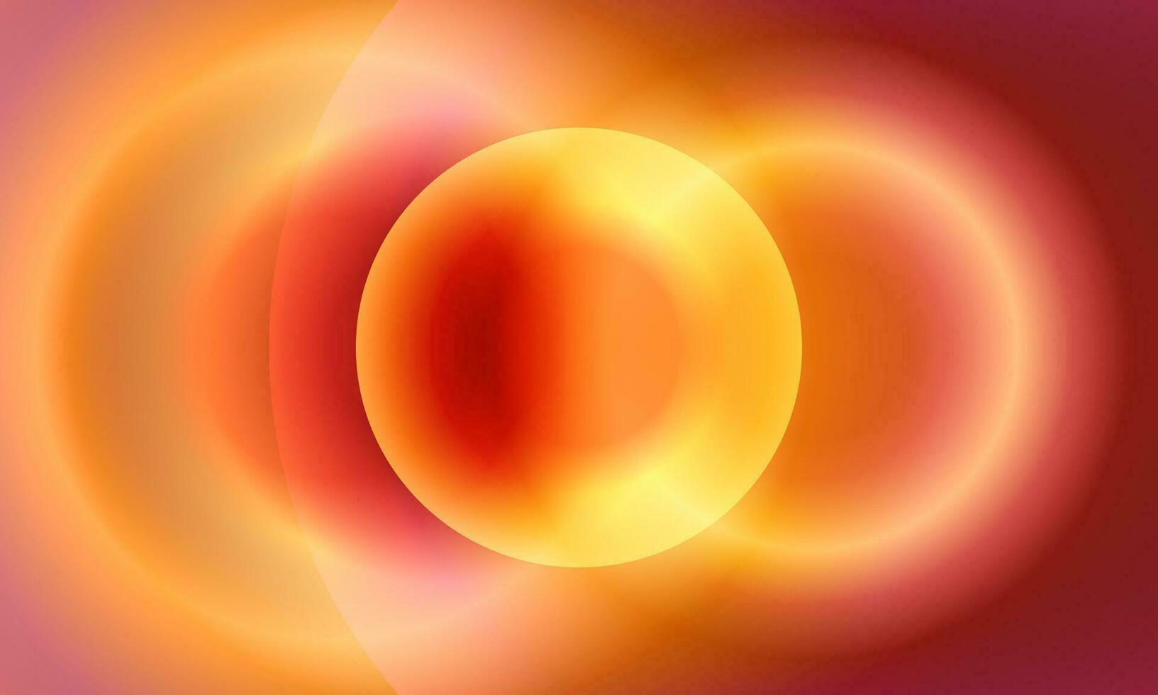 iridescente gradiente bolha em laranja cor fundo com brilhando néon oval linha. três dimensional bola ilustração vetor. vetor
