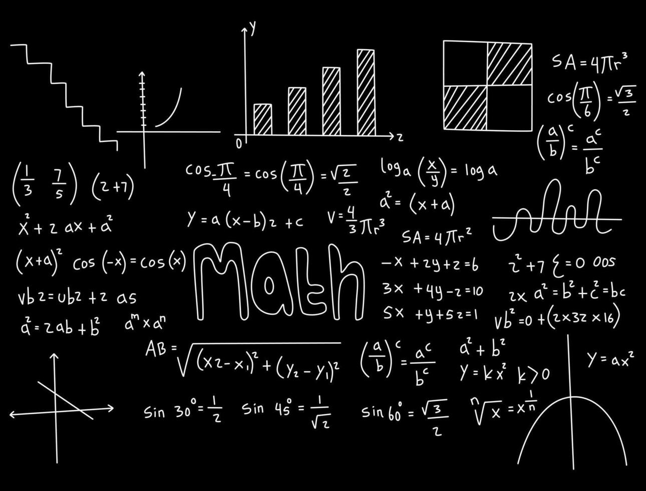 ilustração de fundo de quadro-negro de matemática realista vetor