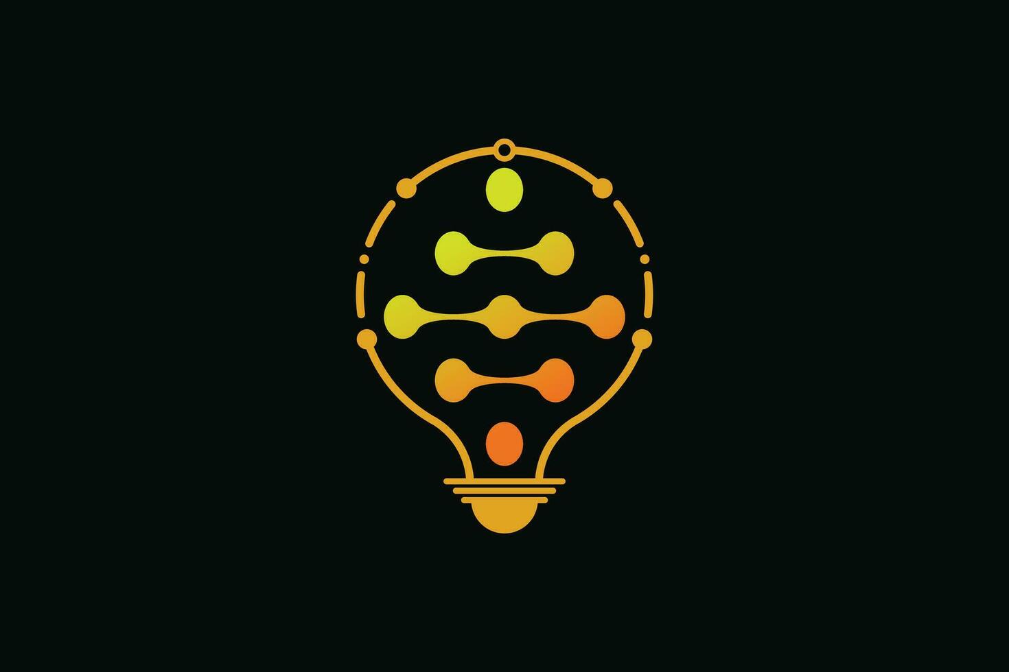 technologi logotipo deisgn com luminária conceito vetor